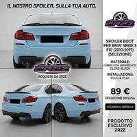 SPOILER-ALETTONE POSTERIORE PER BMW SERIE 5-M5- F10-F18 MOD2