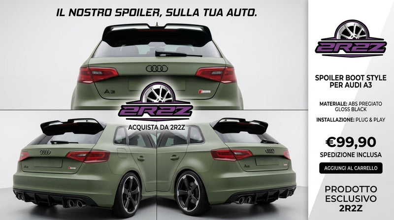 SPOILER-ALETTONE POSTERIORE PER AUDI A3-S3 8V