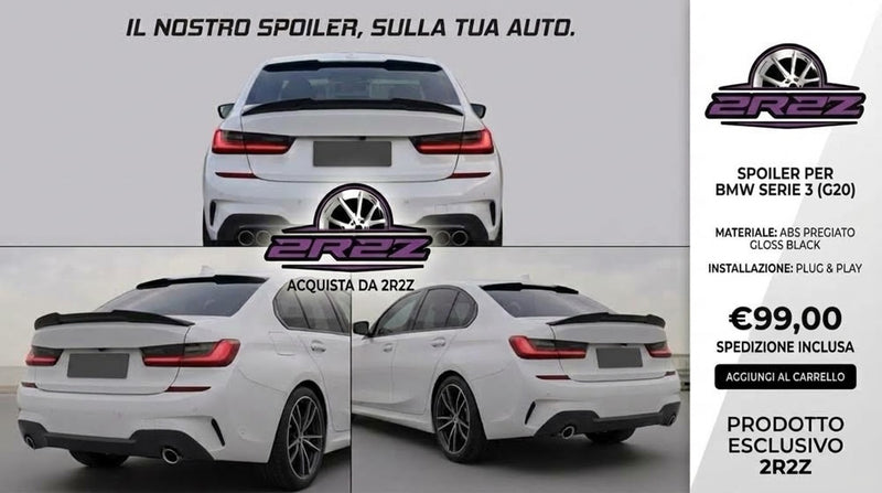 SPOILER-ALETTONE POSTERIORE PER BMW SERIE 3 M3-G20-G28 MOD2