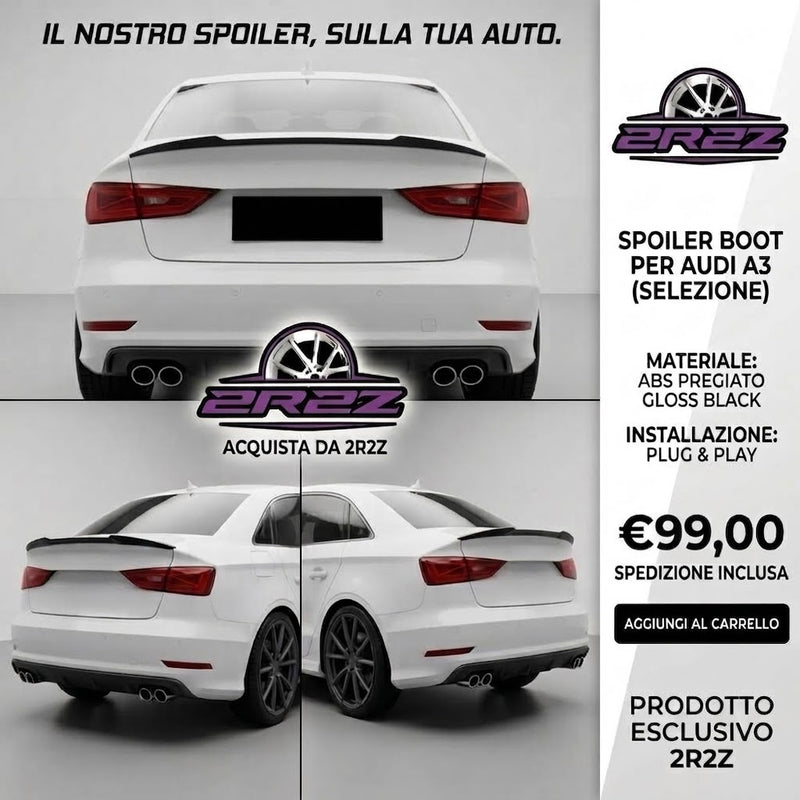 SPOILER-ALETTONE POSTERIORE PER AUDI A3 8V SEDAN